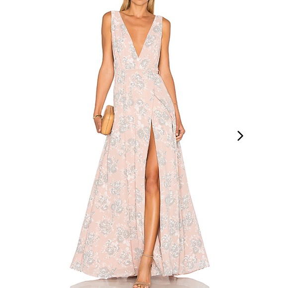 Lovers + Friends Dresses & Skirts - NWT Lovers + Friends Leah Gown in Floral Pale Pink